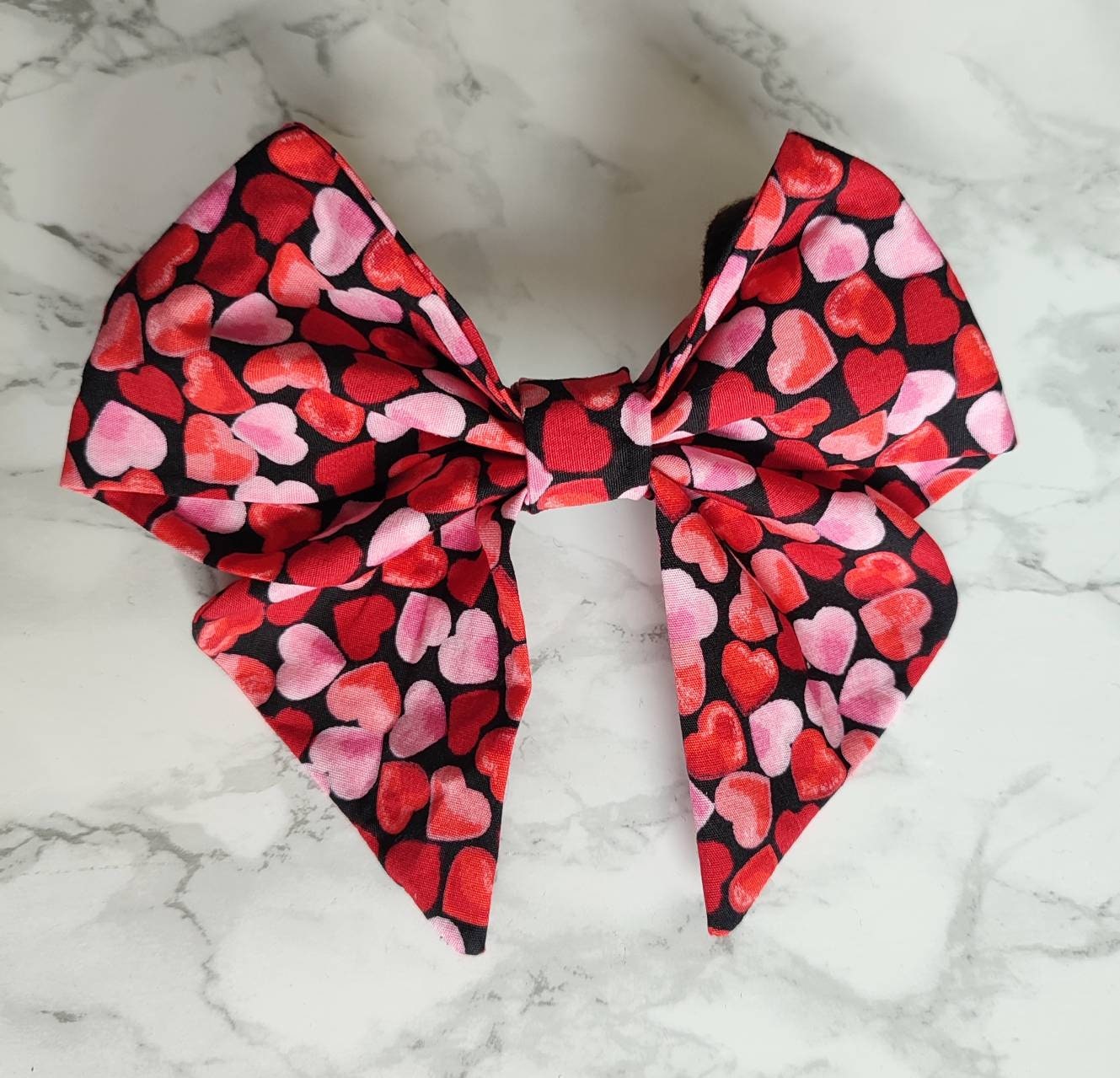 Confetti Hearts Dog bow - valentine's day dog bow