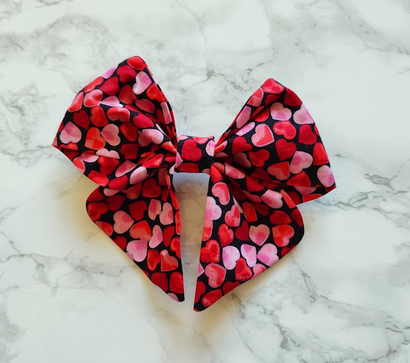 Confetti Hearts Dog bow - valentine's day dog bow