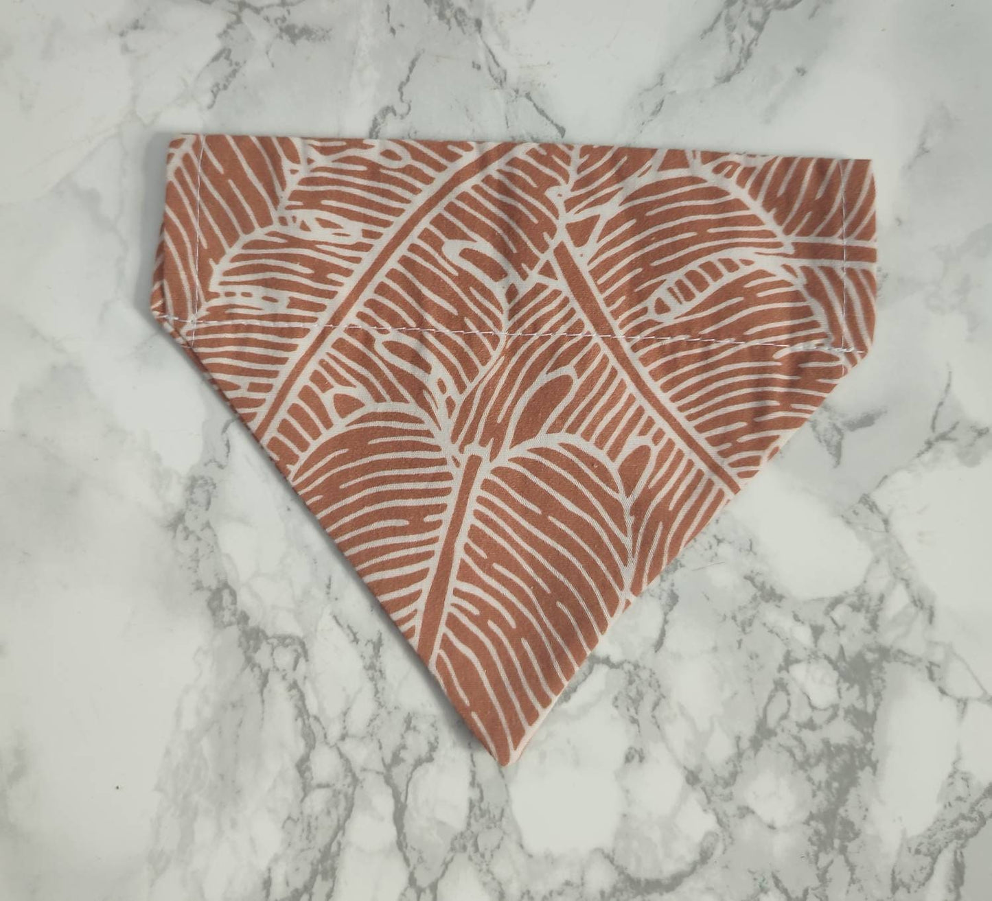 Jungle leaf dog bandana - over the collar,