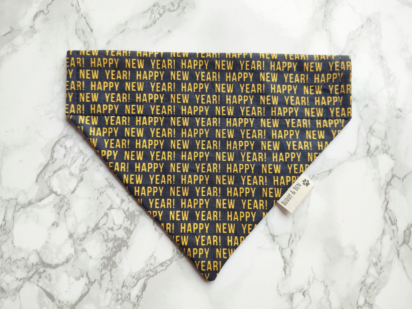 Happy New Year Dog Bandana- over the collar