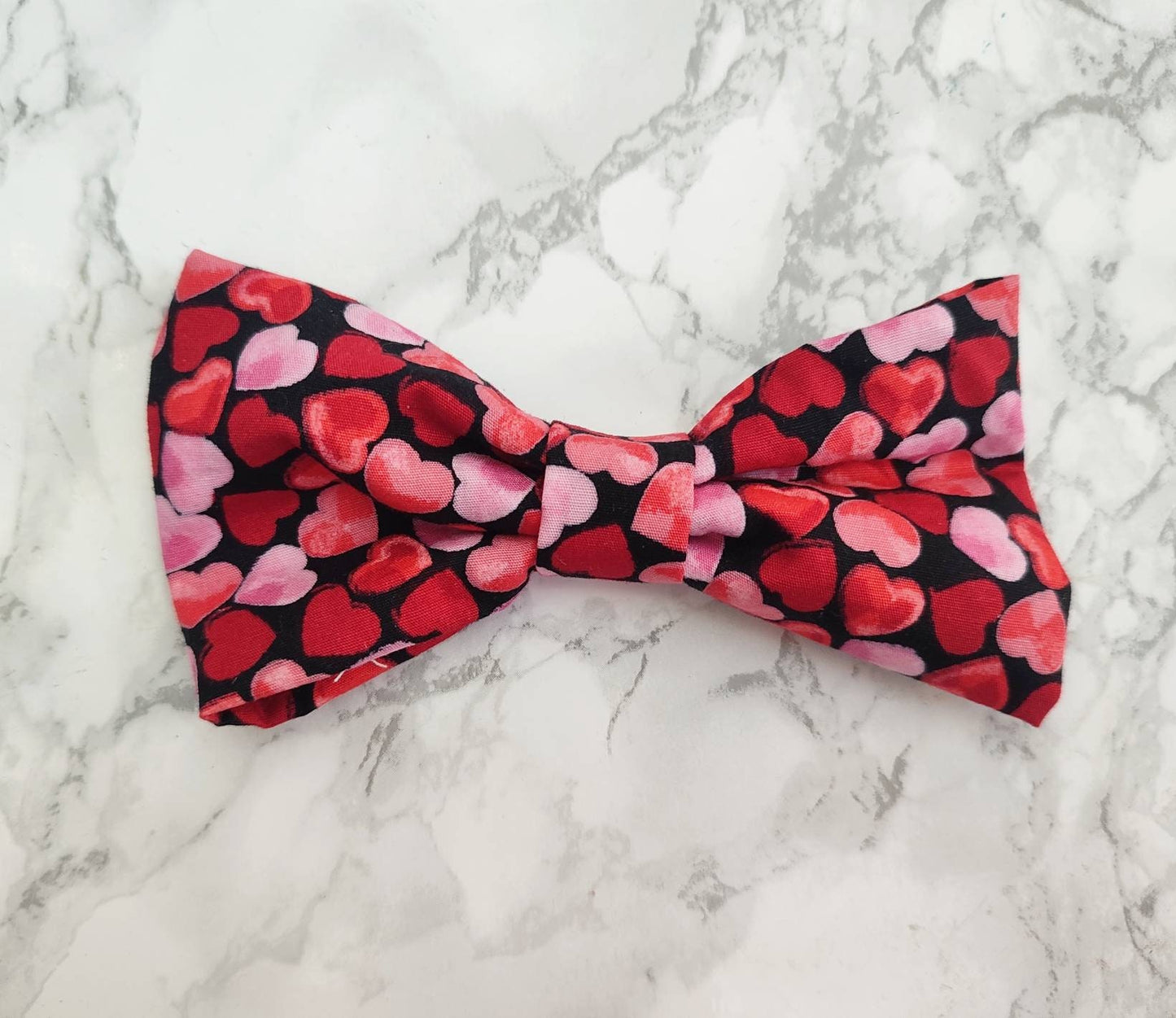Confetti hearts Valentine's day dog bow