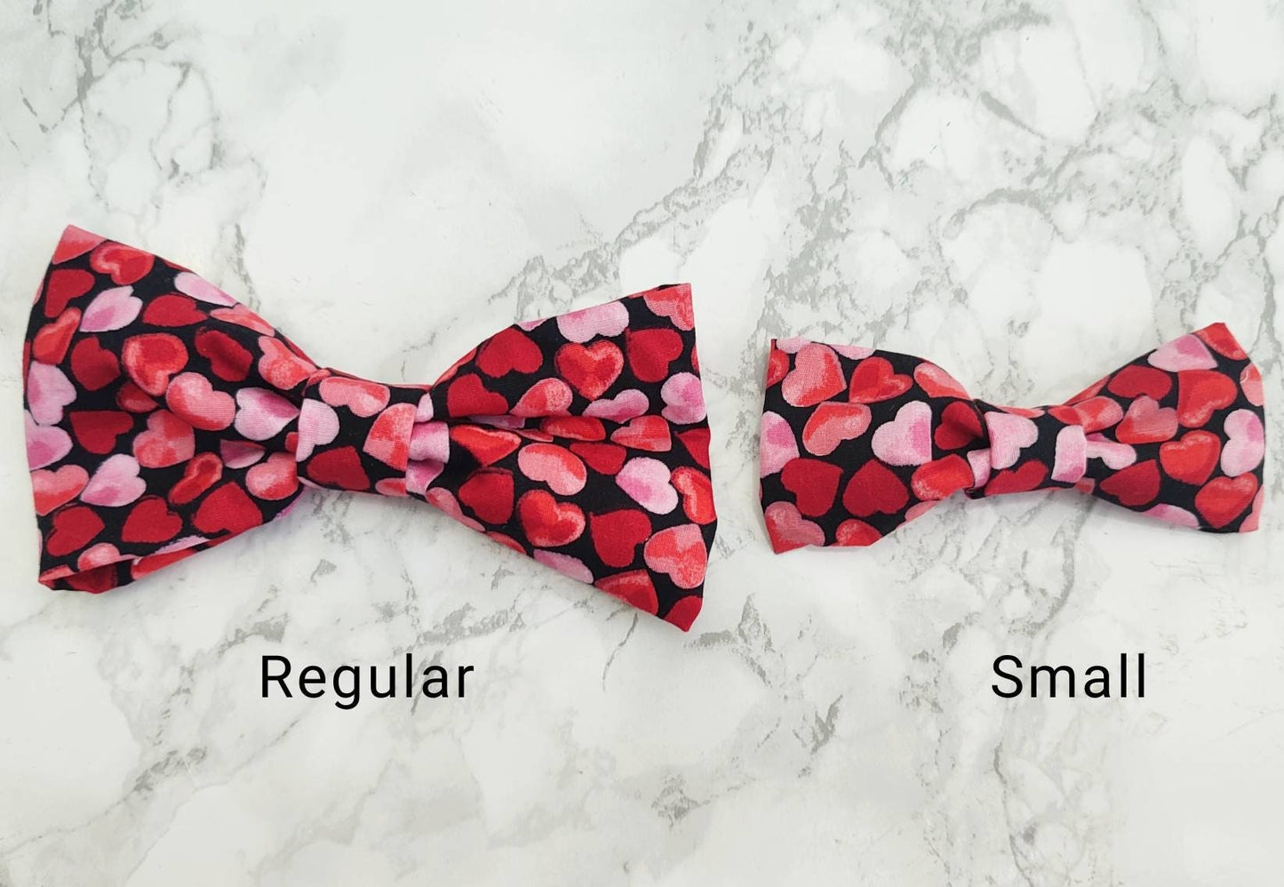 Confetti hearts Valentine's day dog bow