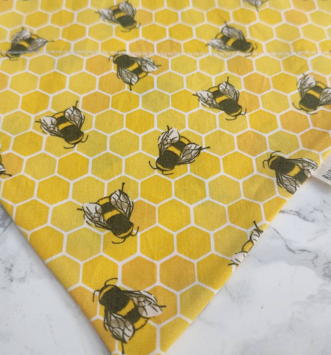 Bumblebee dog bandana - over the collar dog bandana
