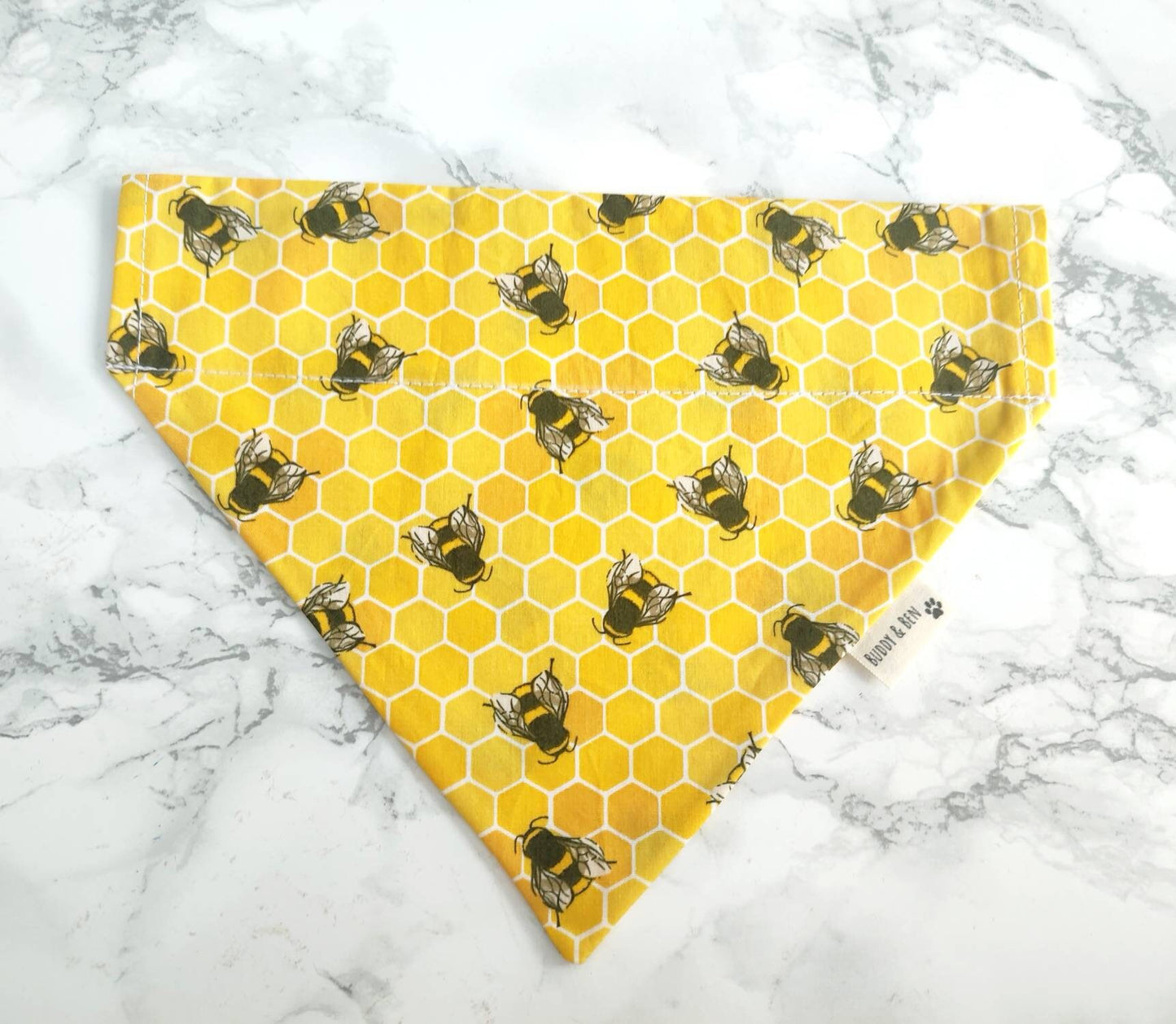 Bumblebee dog bandana - over the collar dog bandana