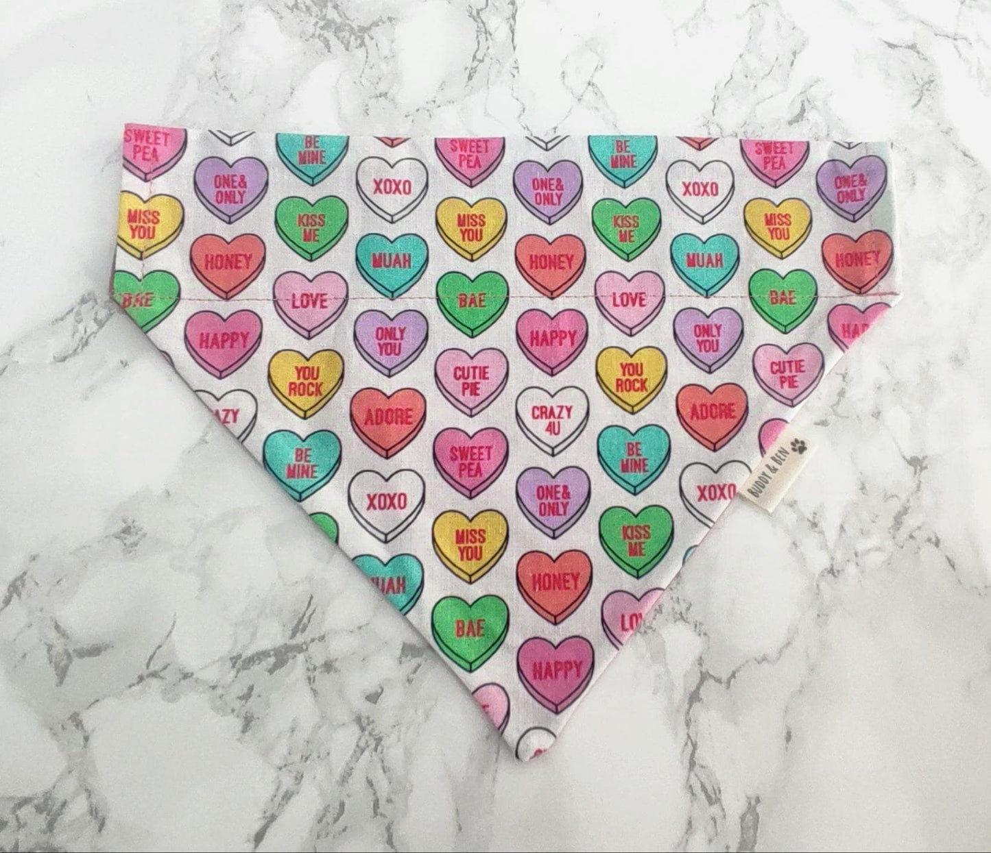 Love Hearts Dog Bandana: Valentine's Day Over-the-Collar Style