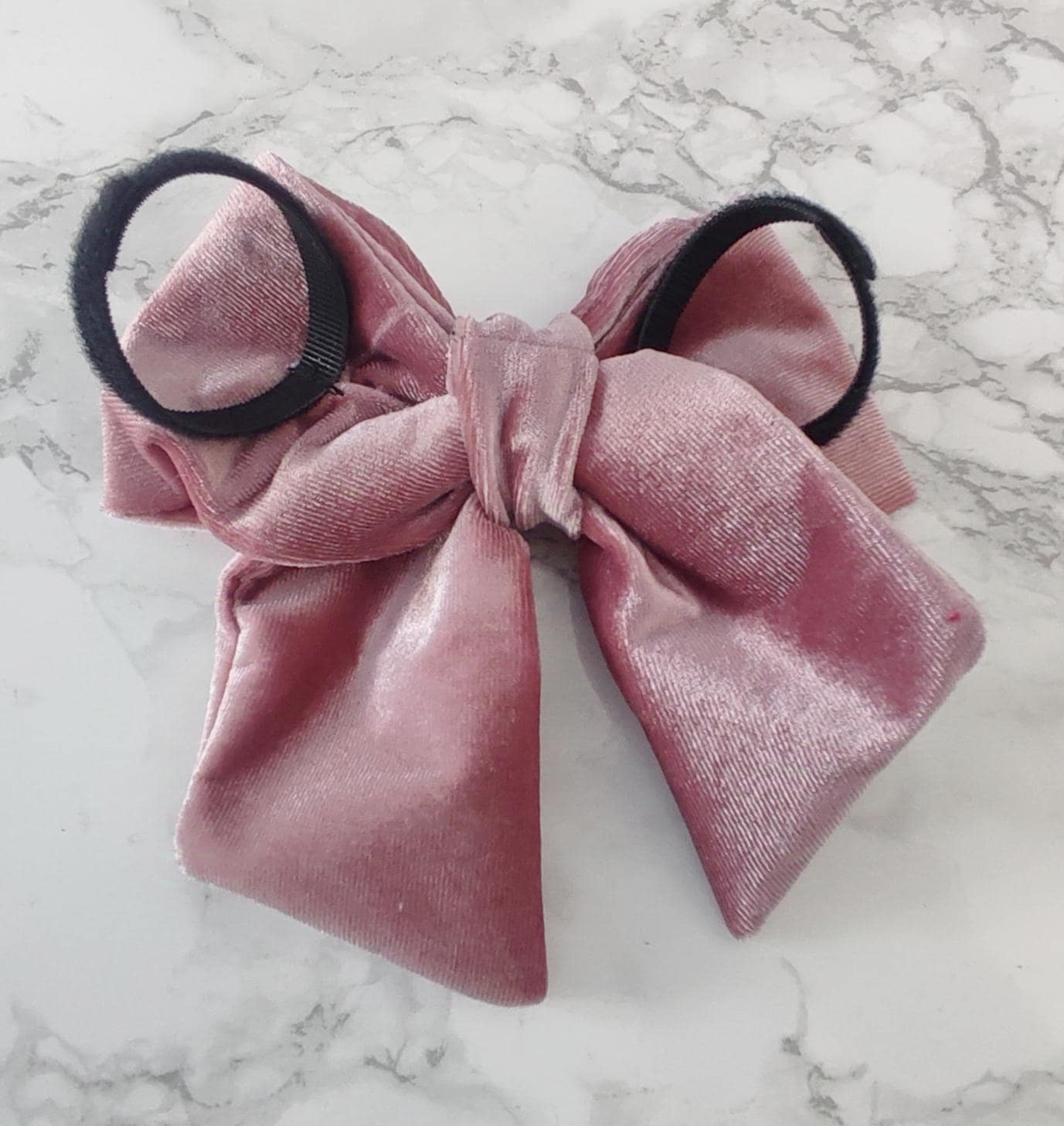 Pink Velvet Dog bow - luxury dog bow