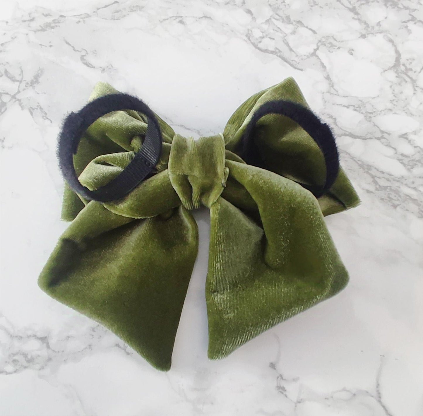 Olive/sage green Velvet Dog bow - christmas dog bow