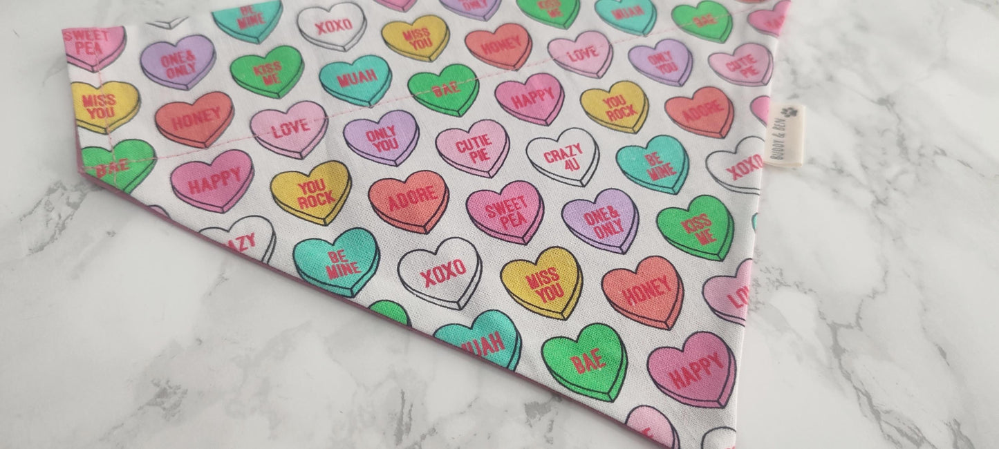 Love Hearts Dog Bandana: Valentine's Day Over-the-Collar Style