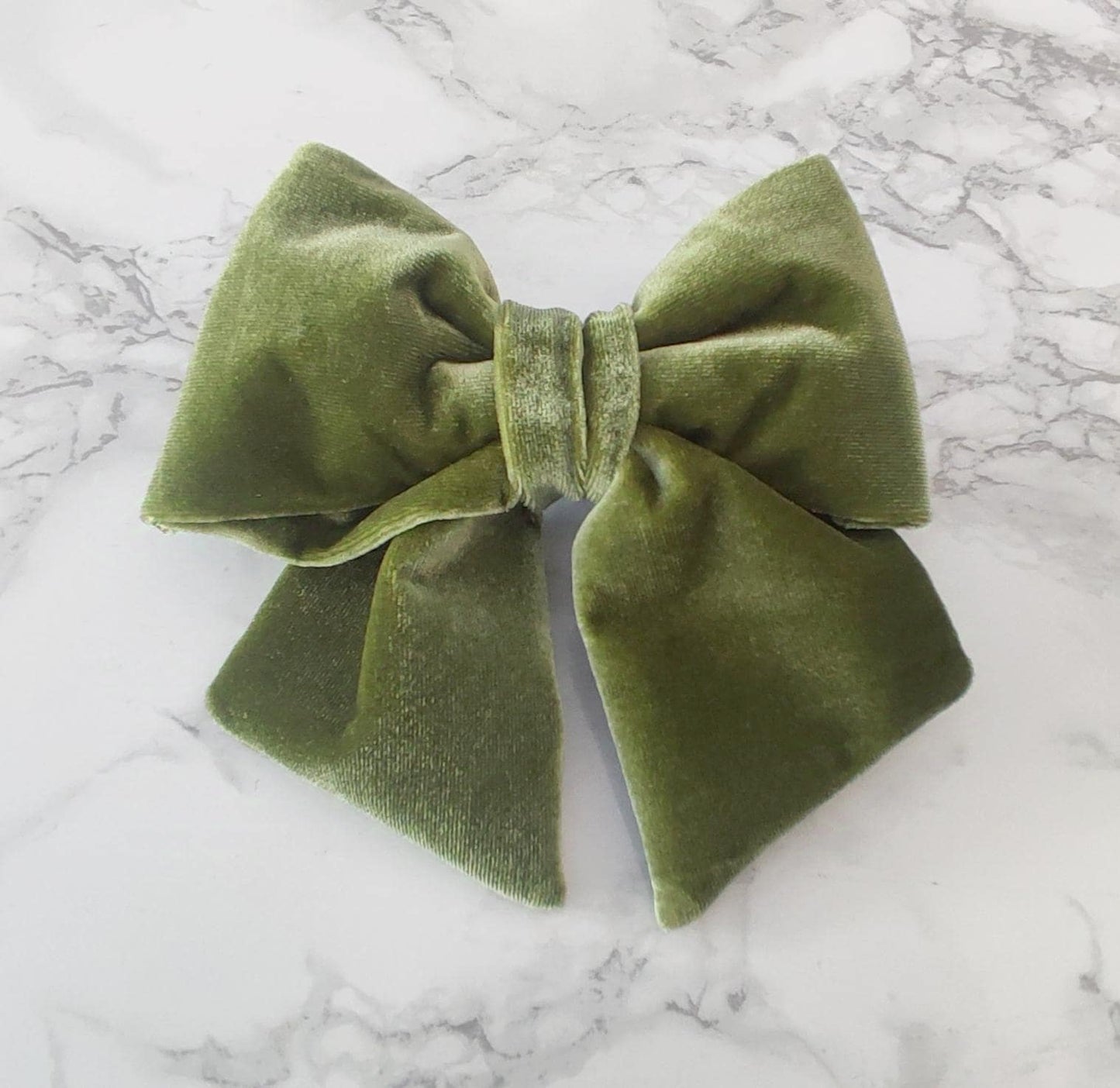 Olive/sage green Velvet Dog bow - christmas dog bow