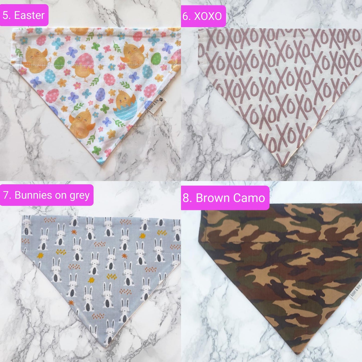 CLEARANCE Dog bandanas - Size M - M size dog bandana bundles -over the collar bandana