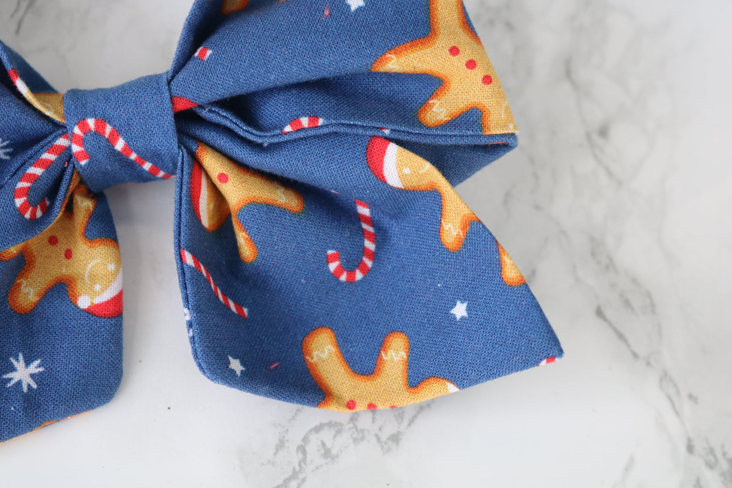 Gingerbread man candy cane Dog bow - christmas dog bow
