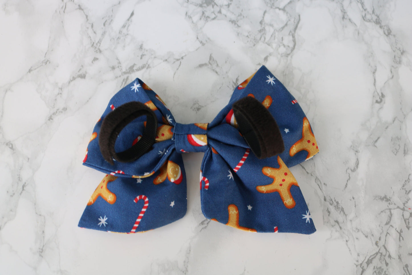 Gingerbread man candy cane Dog bow - christmas dog bow