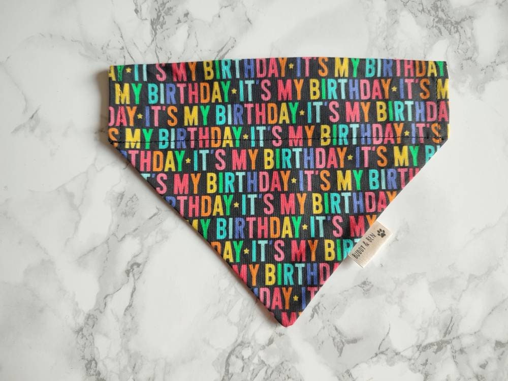 It's My Birthday! Dog Bandana - over the collar