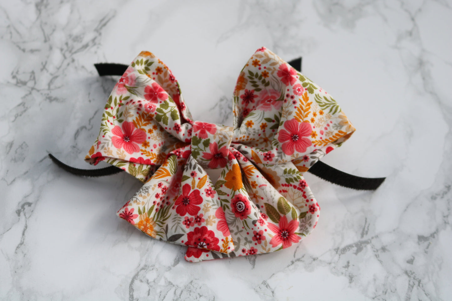 Flower Power Dog bow - Floral dog bow