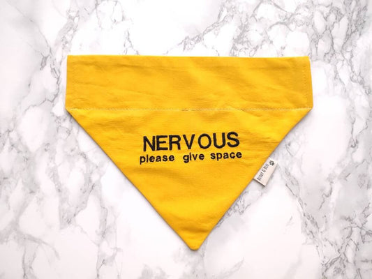 Nervous dog bandana - nervous dog warning dog bandana