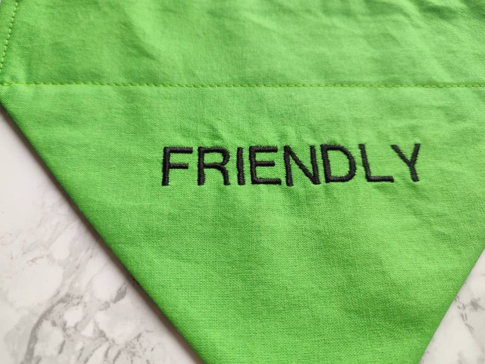 Friendly dog bandana - dog warning dog bandana
