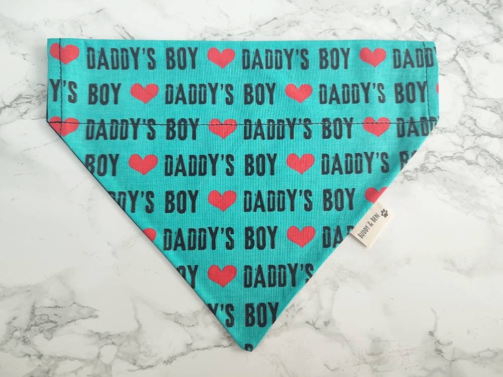 Daddy's Boy dog bandana - Over the collar dog bandana