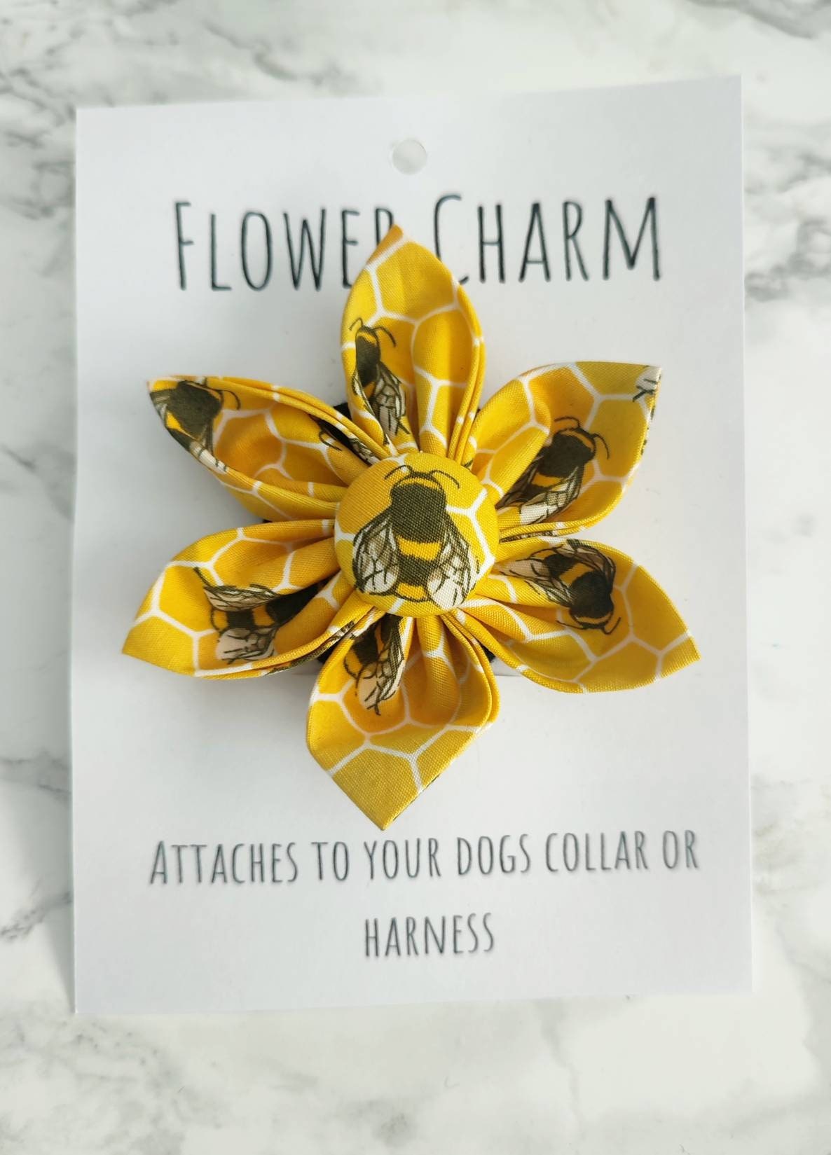 Bumblebee dog collar flower accessory