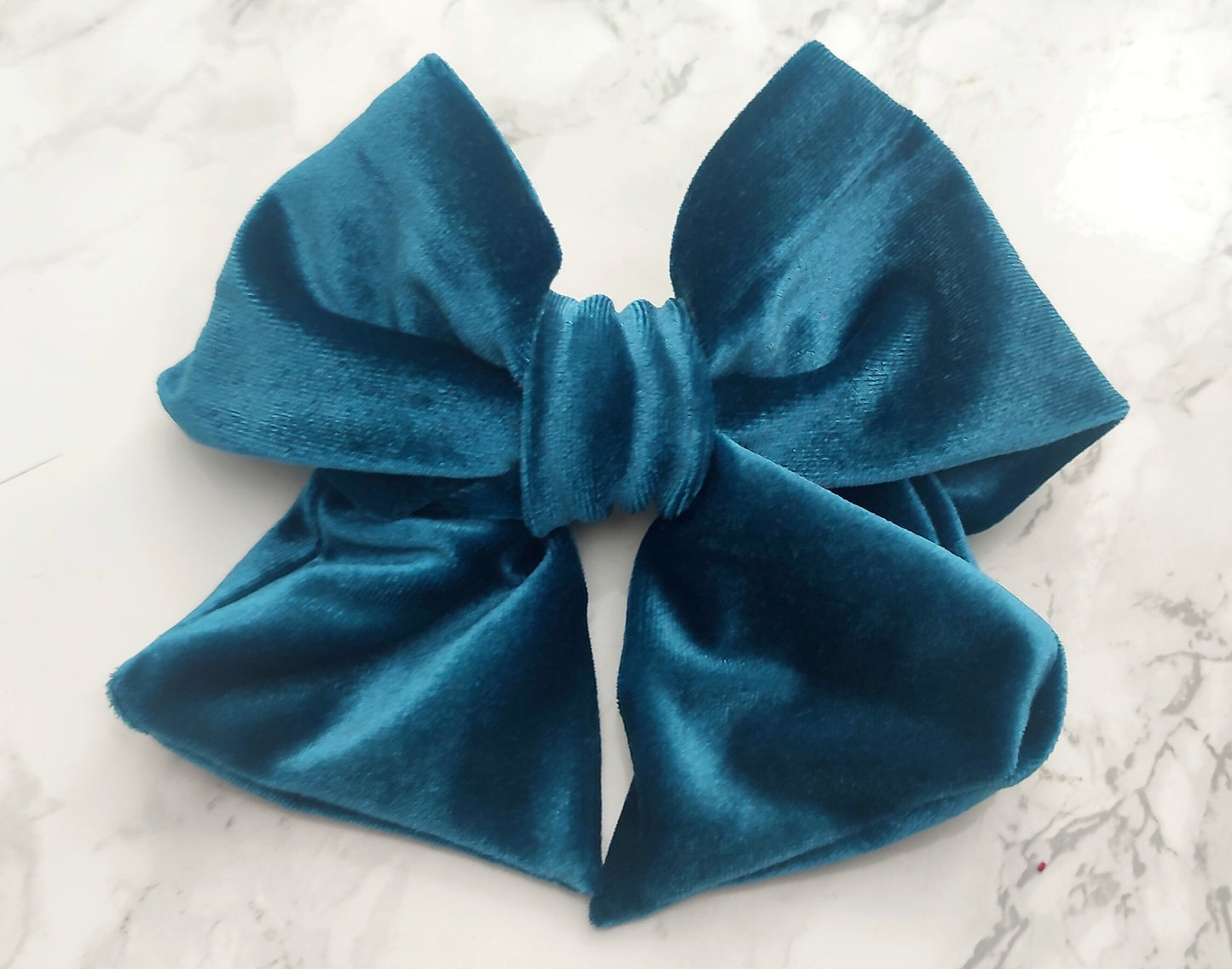 Blue Velvet Dog bow - dog bow