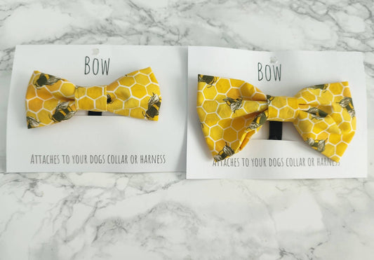 Bumblebee honeycomb dog bow
