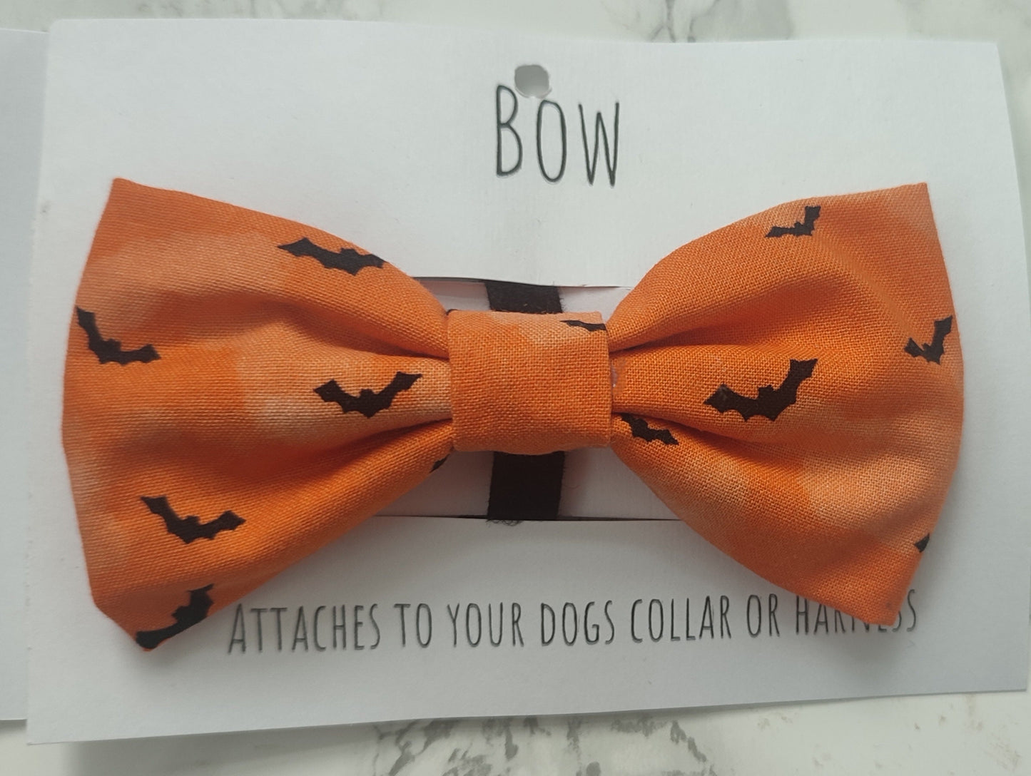 Halloween orange bat dog bow