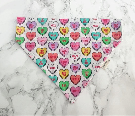 Love Hearts Dog Bandana: Valentine's Day Over-the-Collar Style