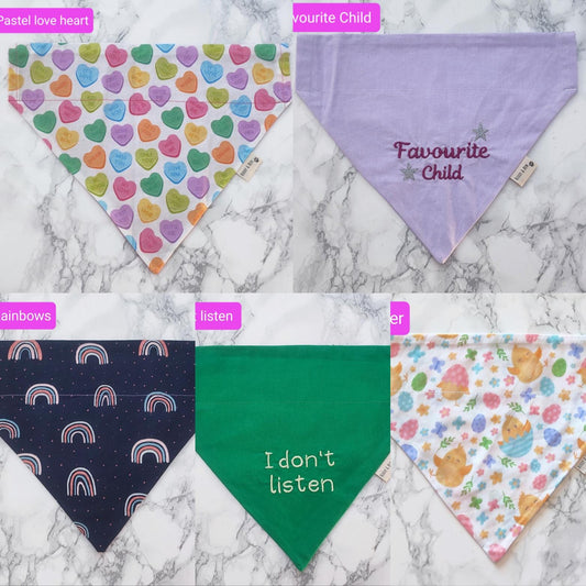 CLEARANCE Dog bandanas - Size L - L size dog bandana bundles -over the collar bandana