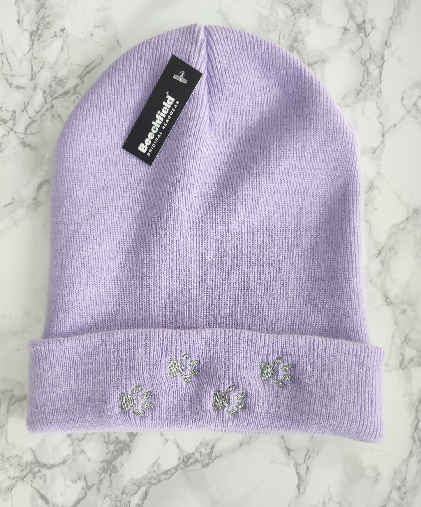 Embroidered pawprint beanie hats -6 colours available