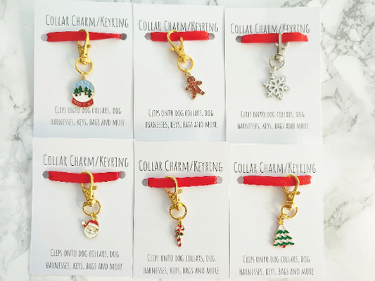 Christmas pet collar charm - Christmas keyring - Christmas dog collar charm