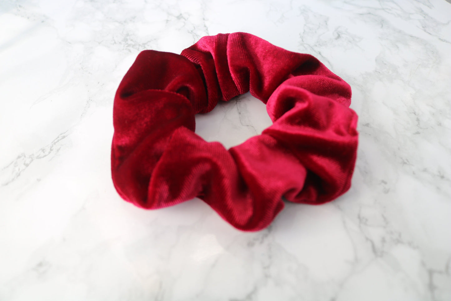 Red velvet hair scrunchie - wide elastic