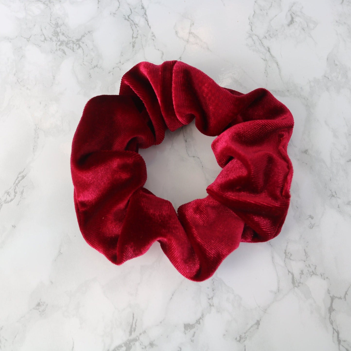 Red velvet hair scrunchie - wide elastic