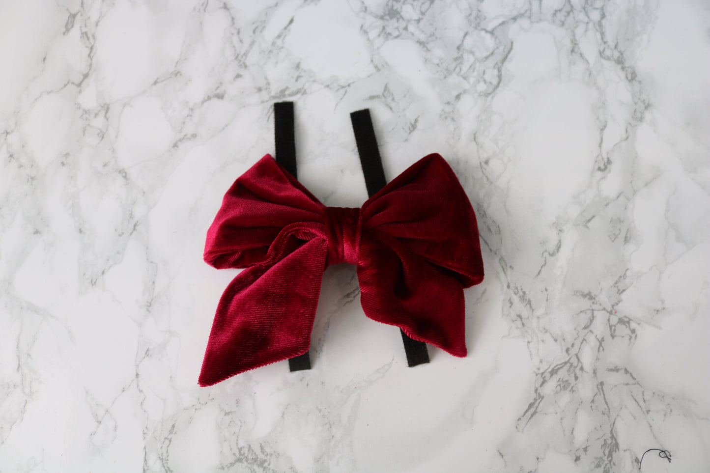 Red Velvet Dog bow -  christmas dog bow