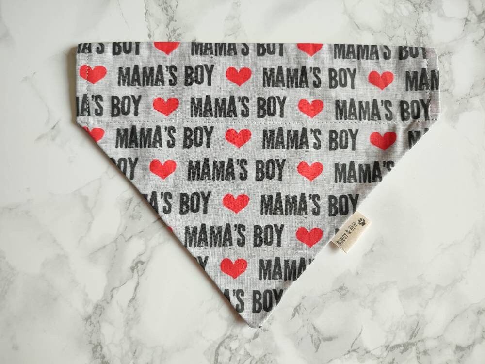 Mama's Boy dog bandana - Over the collar dog bandana