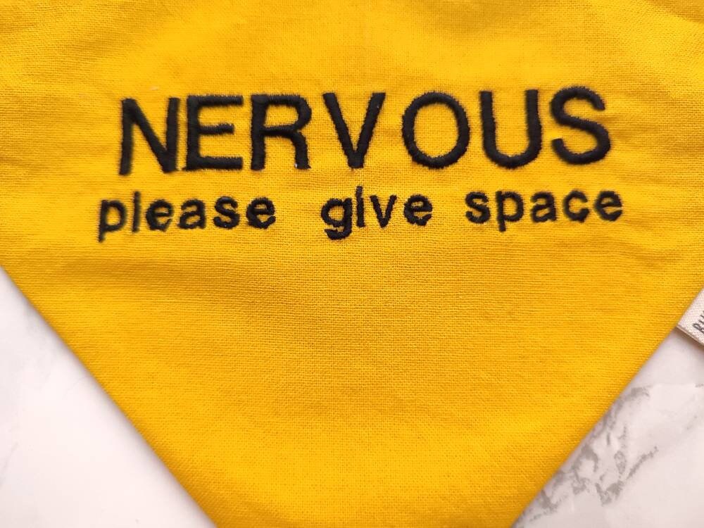 Nervous dog bandana - nervous dog warning dog bandana