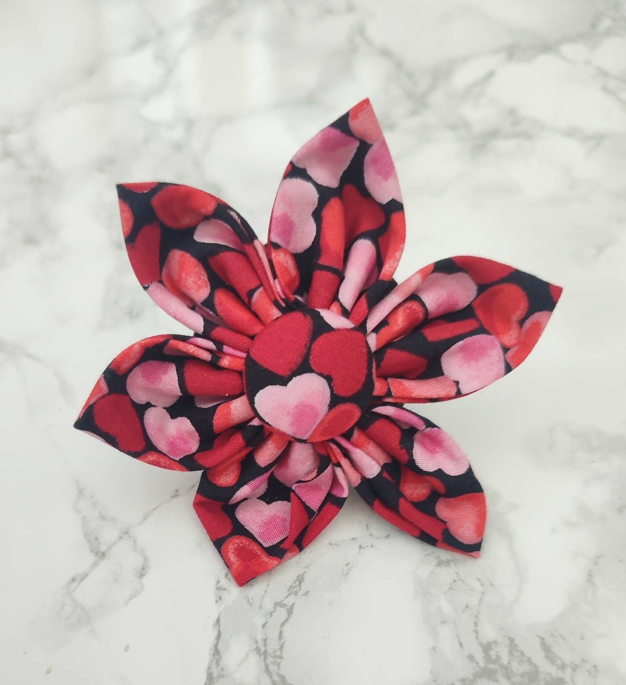Confetti hearts dog collar flower accessory