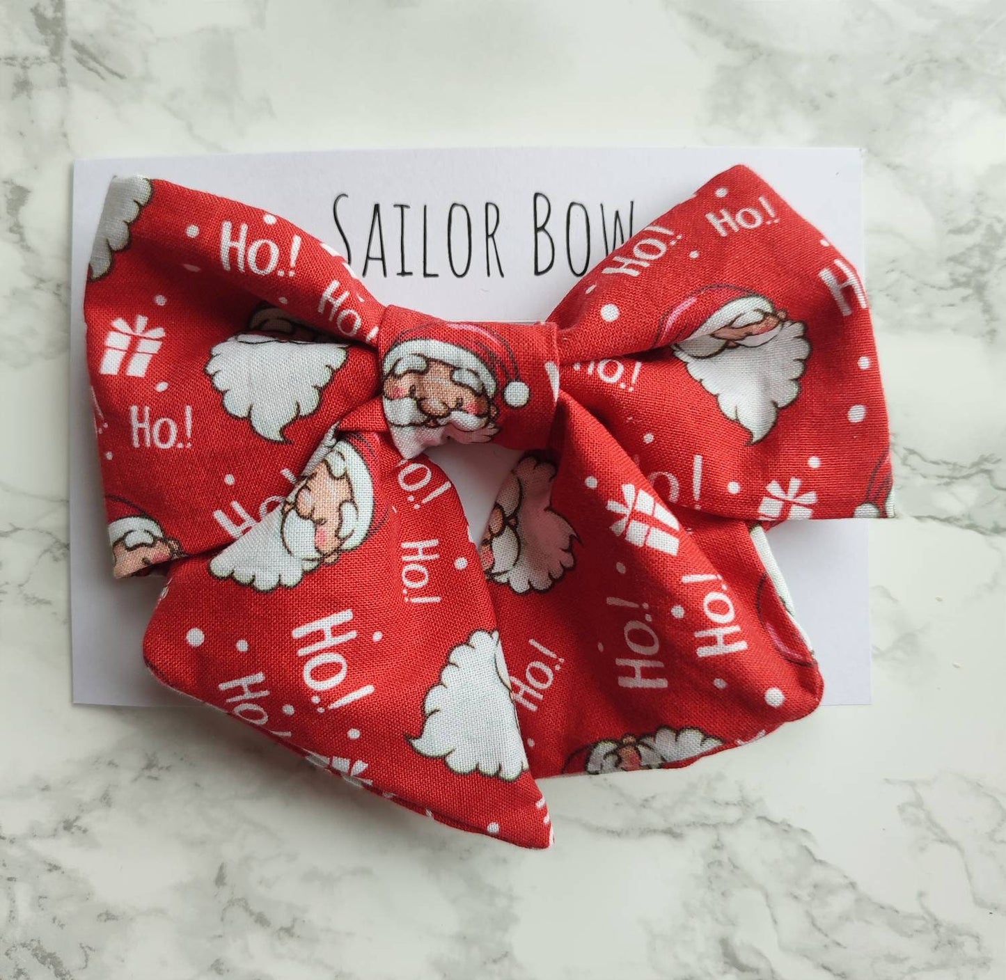 Santa Claus Dog Sailor bow -  christmas dog bow