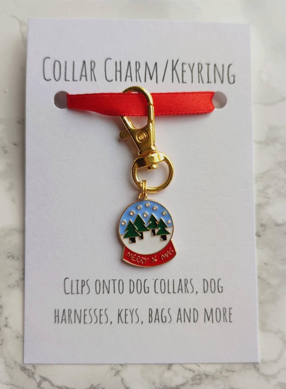 Christmas pet collar charm - Christmas keyring - Christmas dog collar charm