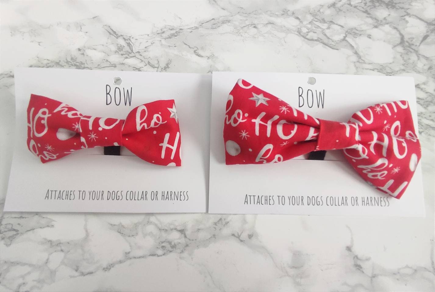 HoHoHo Christmas dog bow Red- 2 sizes