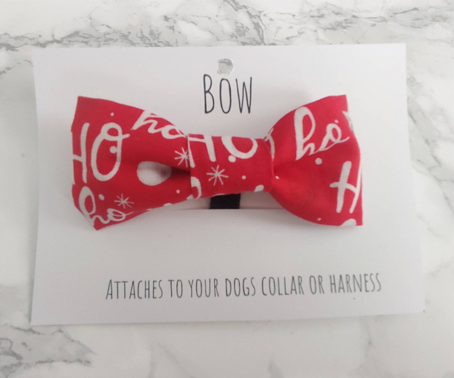 HoHoHo Christmas dog bow Red- 2 sizes