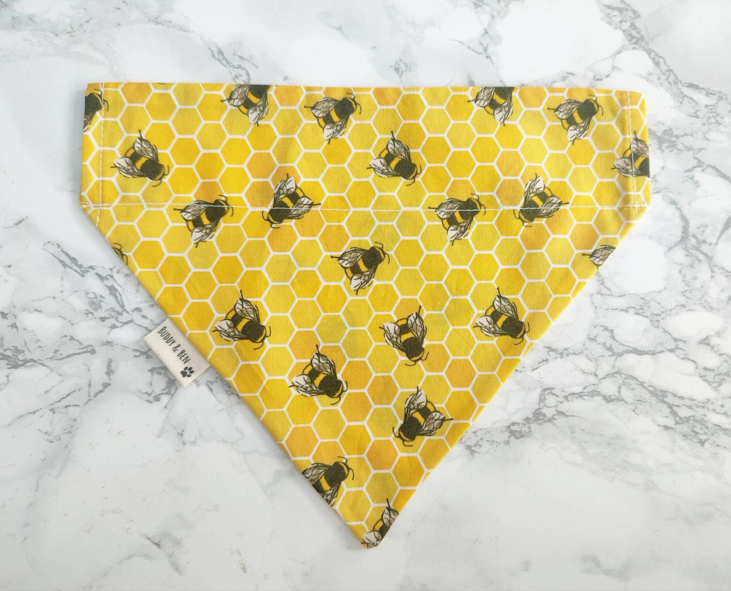 Bumblebee dog bandana - over the collar dog bandana
