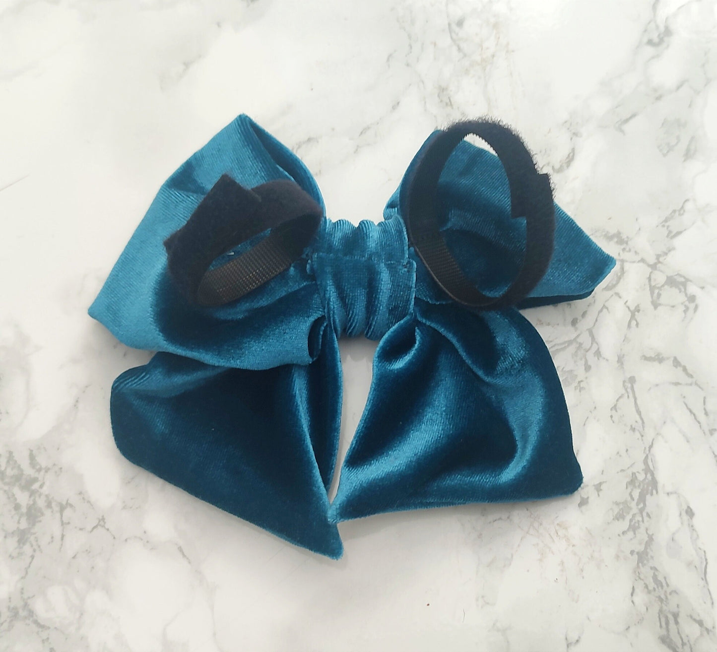 Blue Velvet Dog bow - dog bow