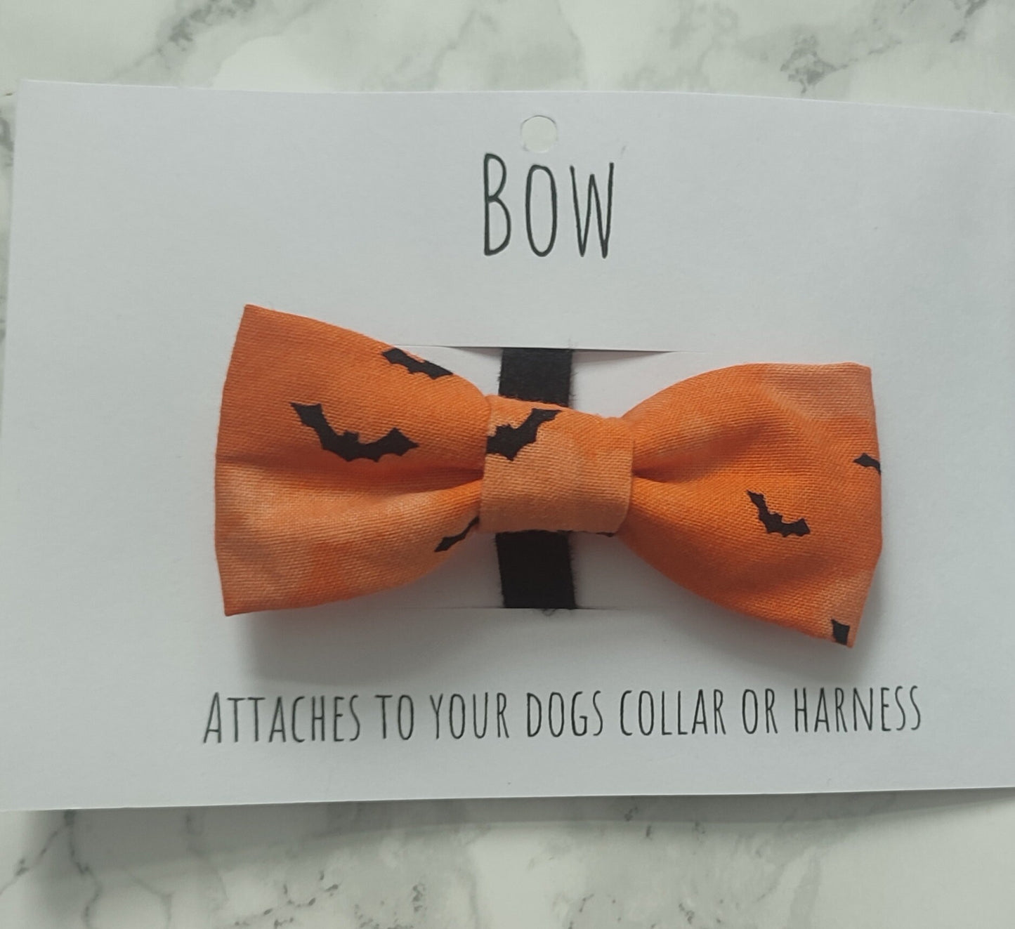 Halloween orange bat dog bow